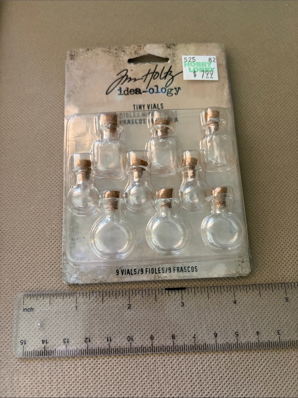 Ideology Tiny Vials Clear Glass with Cork Stoppers